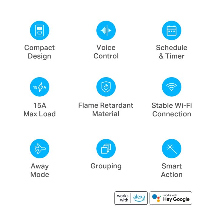 Kasa Smart Plug Mini 15A, Smart Home Wi-Fi Outlet Works with Alexa, Google Home & IFTTT, No Hub Required, UL Certified, 2.4G WiFi Only, 4-Pack(EP10P4) , White - Image 3