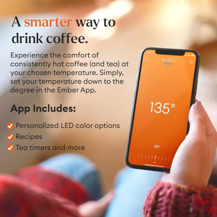 Ember Temperature Control Smart Mug 2, 10 Oz, App-Controlled Heated Coffee Mug with 80 Min Battery Life and Improved Design, Stainless Steel - Image 2