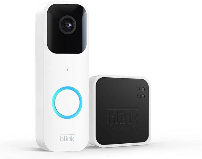 Blink Video Doorbell (newest model) + Sync Module 2 | Two-year battery life, Two-way audio, HD video, motion and chime app alerts and Alexa enabled — wired or wire-free (White) - Image 2