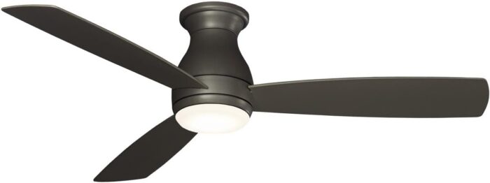 Fanimation FPS8355BGRW Hugh 52 3-Speed AC Ceiling Fan LED Light Kit and Remote Control - Wet Rated, Inch, Matte Greige, 52-Inch