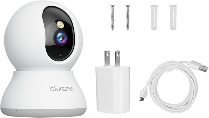 blurams Indoor Camera 2K, Cameras for Home Security 5GHz, 360° Pet Camera w/Motion Tracking, Phone App, 2-Way Audio, IR Night Vision, Siren, Works with Alexa & Google Assistant - Image 9