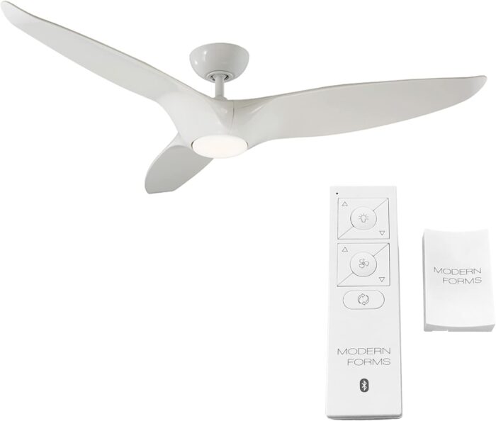 Morpheus III Smart Indoor and Outdoor 3-Blade Ceiling Fan 60in Gloss White with 3000K LED Light Kit and Remote Control works with Alexa, Google Assistant, Samsung Things, and iOS or Android App - Image 2