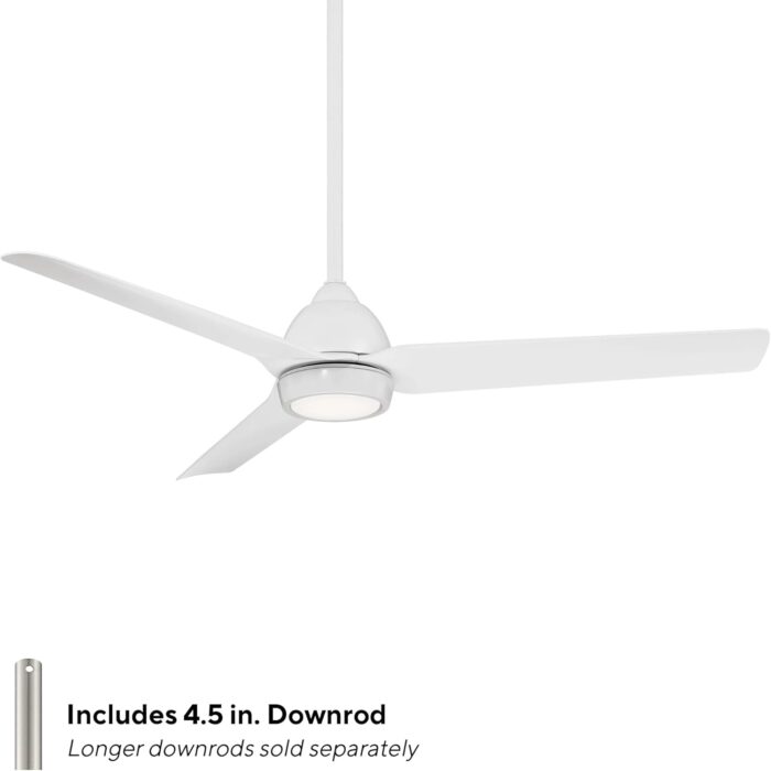 WAC Smart Fans Mocha Indoor and Outdoor 3-Blade Smart Home Ceiling Fan 54in Matte White with 3000K LED Light Kit and Remote Control works with Alexa and iOS or Android App - Image 2