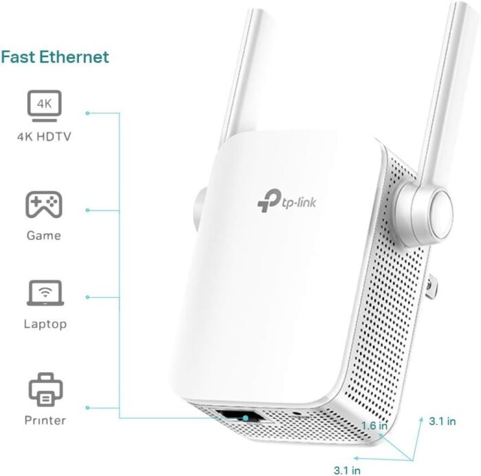 TP-Link N300 WiFi Extender(RE105), WiFi Extenders Signal Booster for Home, Single Band WiFi Range Extender, Internet Booster, Supports Access Point, Wall Plug Design, 2.4Ghz only - Image 3