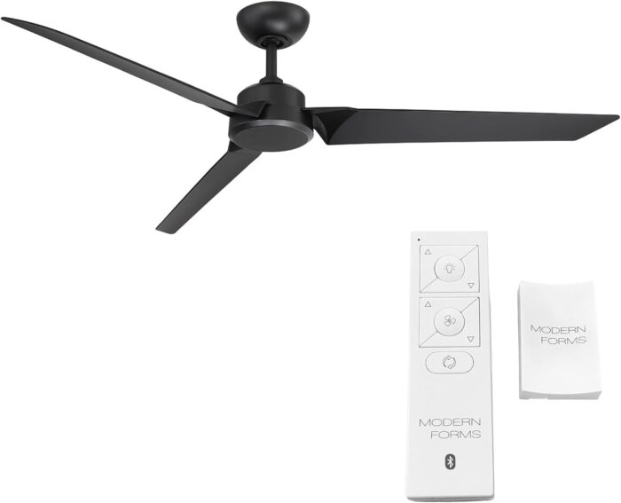 Roboto Smart Indoor and Outdoor 3-Blade Ceiling Fan 62in Matte Black with Remote Control works with Alexa, Google Assistant, Samsung Things, and iOS or Android App - Image 2