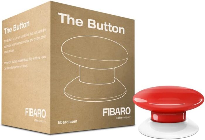 FIBARO The Button Z-Wave Plus Scene Controller On-Off Trigger, FGPB-101-3, Red