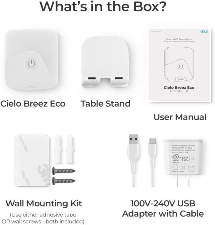 Breez Eco | Smart AC Controller for Mini Split, Window, Portable ACS | WiFi, Alexa, Google, Siri Shortcuts, SmartThings, IFTTT, Free App, NO Subscriptions | Schedules, Geofencing, Comfy (White) - Image 2