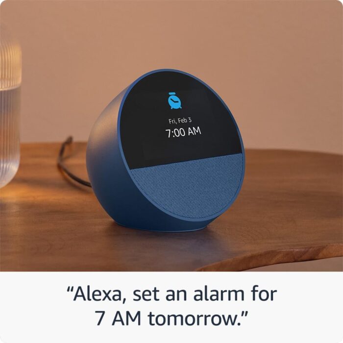 Amazon Echo Spot (newest model), Great for nightstands, offices and kitchens, Smart alarm clock with Alexa, Black - Image 5