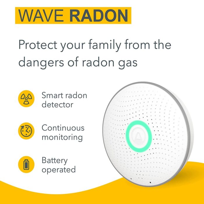 Airthings 2950 Wave Radon - Smart Radon Detector with Humidity & Temperature Sensor – Easy-to-Use – Accurate – No Lab Fees – Battery Operated - Free App - Image 2