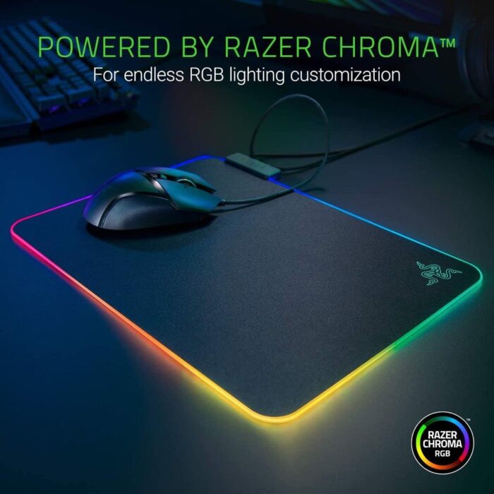 Razer Firefly Hard V2 RGB Gaming Mouse Pad: Customizable Chroma Lighting, Built-in Cable Management, Balanced Control & Speed, Non-Slip Rubber Base - Image 2