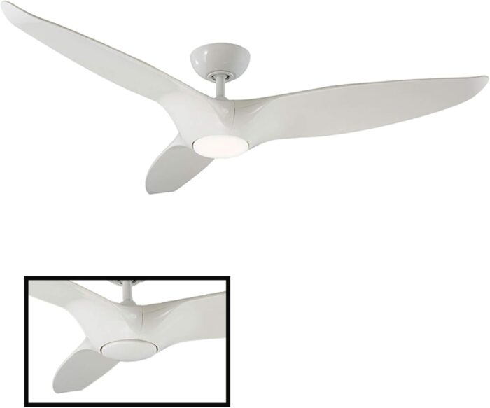 Morpheus III Smart Indoor and Outdoor 3-Blade Ceiling Fan 60in Gloss White with 3000K LED Light Kit and Remote Control works with Alexa, Google Assistant, Samsung Things, and iOS or Android App - Image 3