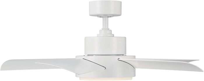 Vox Indoor and Outdoor 5-Blade 38in Smart Ceiling Fan in Matte White with 3000K LED Light Kit and Remote Control Works with Alexa and iOS or Android App - Image 4