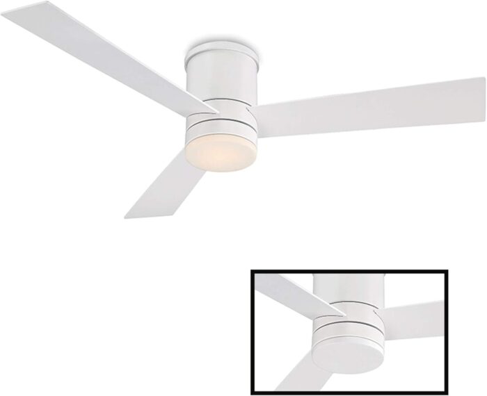 Axis Smart Indoor and Outdoor 3-Blade Flush Mount Ceiling Fan 52in Matte White with 3000K LED Light Kit and Remote Control works with Alexa, Google Assistant, Samsung Things, and iOS or Android App - Image 3