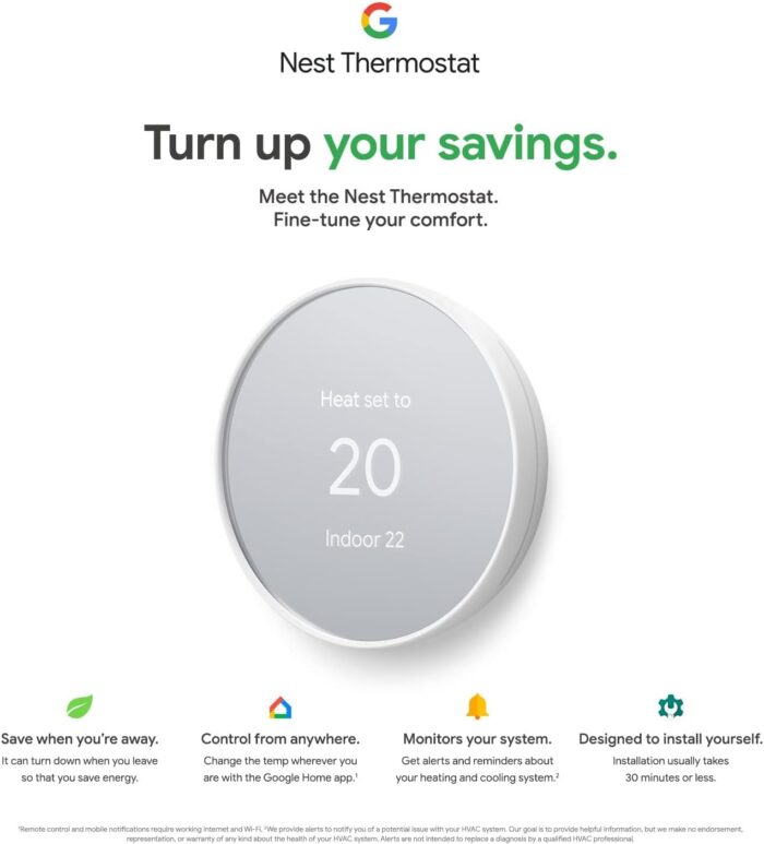 Google Nest Thermostat - Smart Thermostat for Home - Programmable Wifi Thermostat - Charcoal - Image 4