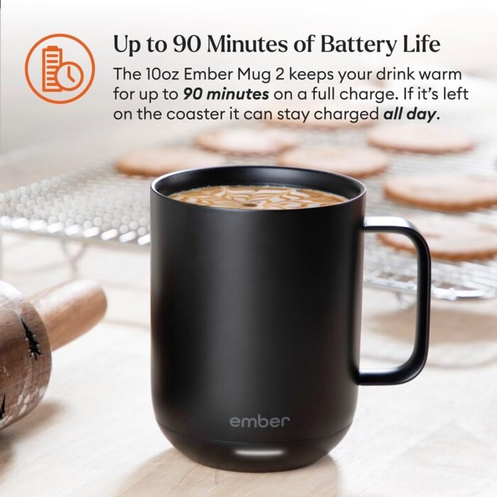 Ember Temperature Control Smart Mug 2, 10 Oz, App-Controlled Heated Coffee Mug with 80 Min Battery Life and Improved Design, Black - Image 3