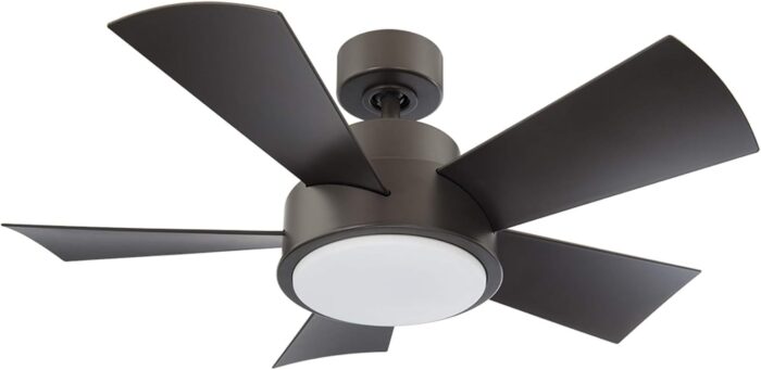 Vox Indoor and Outdoor 5-Blade 38in Smart Ceiling Fan in Bronze with 2700K LED Light Kit and Remote Control works with Alexa and iOS or Android App - Image 3