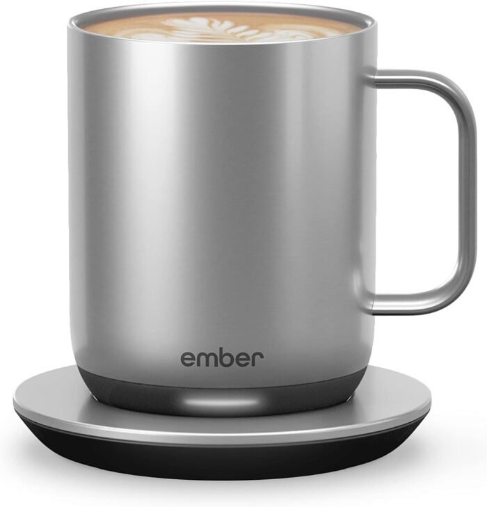 Ember Temperature Control Smart Mug 2, 10 Oz, App-Controlled Heated Coffee Mug with 80 Min Battery Life and Improved Design, Stainless Steel