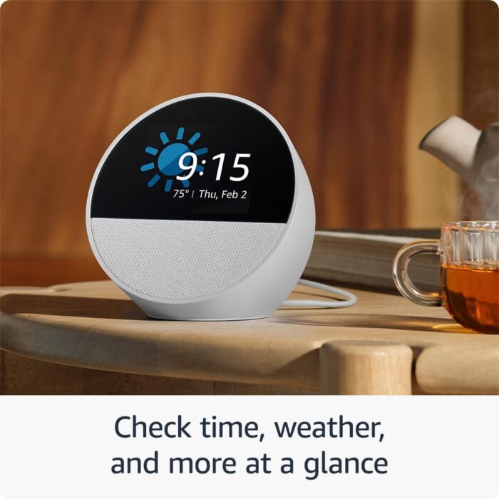 Amazon Echo Spot (newest model), Great for nightstands, offices and kitchens, Smart alarm clock with Alexa, Black - Image 3