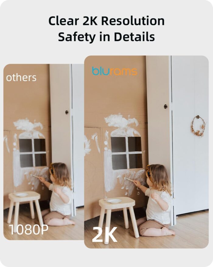 blurams Indoor Camera 2K, Cameras for Home Security 5GHz, 360° Pet Camera w/Motion Tracking, Phone App, 2-Way Audio, IR Night Vision, Siren, Works with Alexa & Google Assistant - Image 8