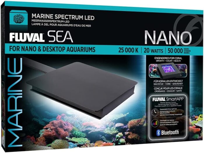 Fluval SEA Marine Nano LED Aquarium Lighting with Bluetooth, 20 Watts,Glass