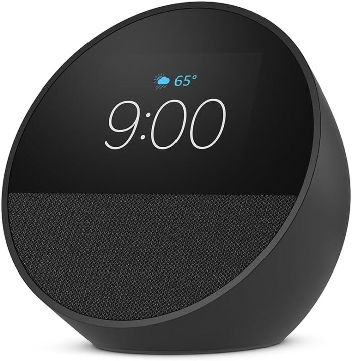 Amazon Echo Spot (newest model), Great for nightstands, offices and kitchens, Smart alarm clock with Alexa, Black - Image 2