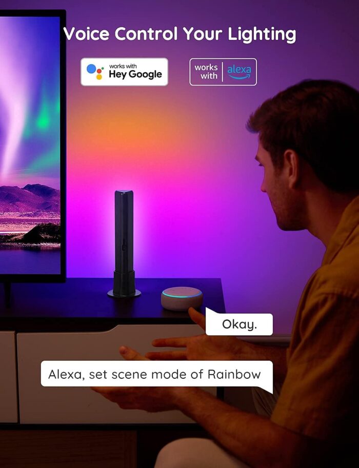 Govee Smart LED Light Bars, Work with Alexa and Google Assistant, RGBICWW WiFi TV Backlights with Scene and Music Modes for Gaming, Pictures, PC, Room Decoration - Image 4