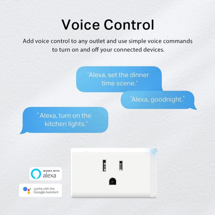 Kasa Smart Plug HS103P2, Smart Home Wi-Fi Outlet Works with Alexa, Echo, Google Home & IFTTT, No Hub Required, Remote Control,15 Amp,UL Certified, (Pack of 2) White - Image 3