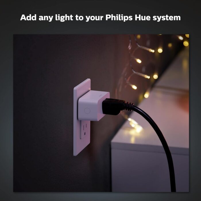 Philips Hue Smart Plug, White - 1 Pack - Turns Any Light Into a Smart Light - Control with Hue App - Compatible with Alexa, Google Assistant, and Apple HomeKit - Image 3