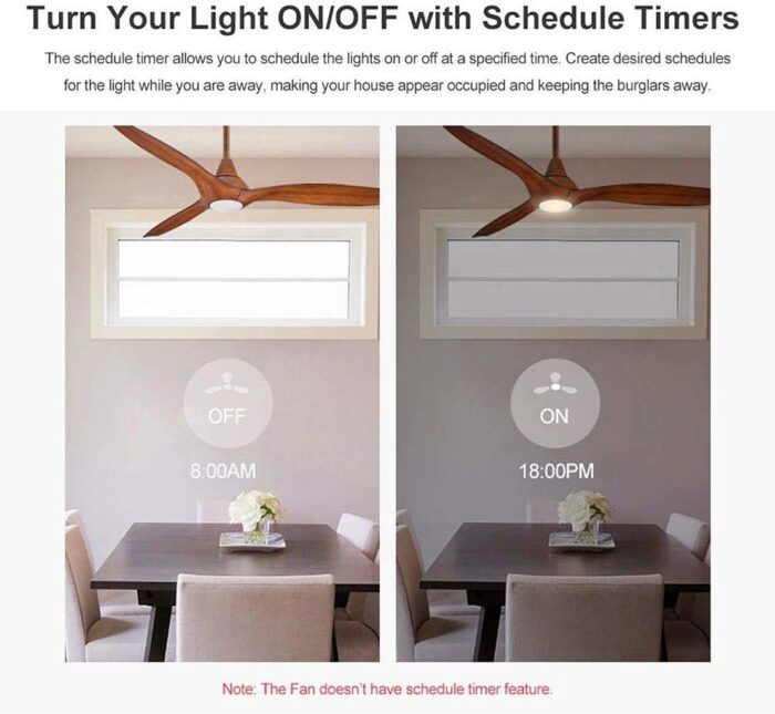 QIACHIP Upgraded WiFi Universal Ceiling Fan Light Remote Control Kit with Mute, Timing Function, Wireless APP Controllor Compatible for Alexa 2 Pack - Image 4