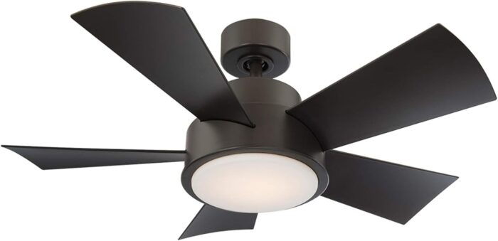 Vox Indoor and Outdoor 5-Blade 38in Smart Ceiling Fan in Bronze with 2700K LED Light Kit and Remote Control works with Alexa and iOS or Android App