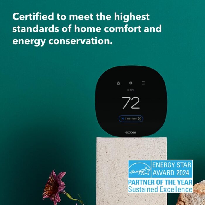 ecobee3 Lite Smart Thermostat - Programmable Wifi Thermostat - Works with Siri, Alexa, Google Assistant - Energy Star Certified - DIY Install, Black - Image 4