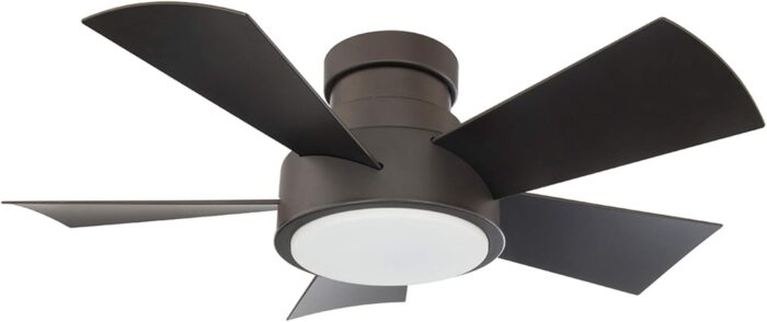 Vox Smart Indoor and Outdoor 5-Blade Flush Mount Ceiling Fan 38in Bronze with 3000K LED Light Kit and Remote Control works with Alexa, Google Assistant, Samsung Things, and iOS or Android App - Image 4