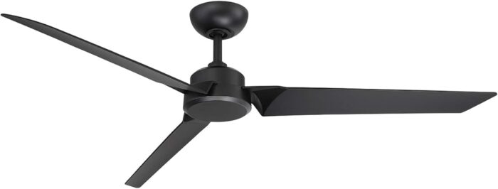 Roboto Smart Indoor and Outdoor 3-Blade Ceiling Fan 62in Matte Black with Remote Control works with Alexa, Google Assistant, Samsung Things, and iOS or Android App