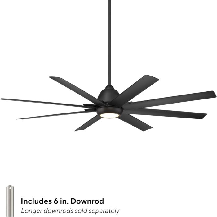 WAC Smart Fans Mocha XL Indoor and Outdoor 8-Blade Smart Home Ceiling Fan 66in Matte Black with 3000K LED Light Kit and Remote Control works with Alexa and iOS or Android App - Image 2