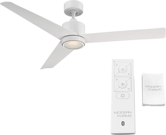 Lotus Smart Indoor and Outdoor 3-Blade Ceiling Fan 54in Matte White with 3000K LED Light Kit and Remote Control works with Alexa, Google Assistant, Samsung Things, and iOS or Android App - Image 2