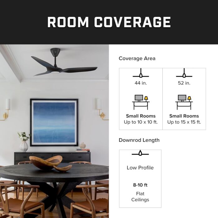 Big Ass Fans – Haiku L, Smart Ceiling Fan – Energy Efficient Cooling for Home, Bedroom, Office, Living Space, and More – 16 Lighting Settings with 7 Speed Settings – 52” - Black - Image 5