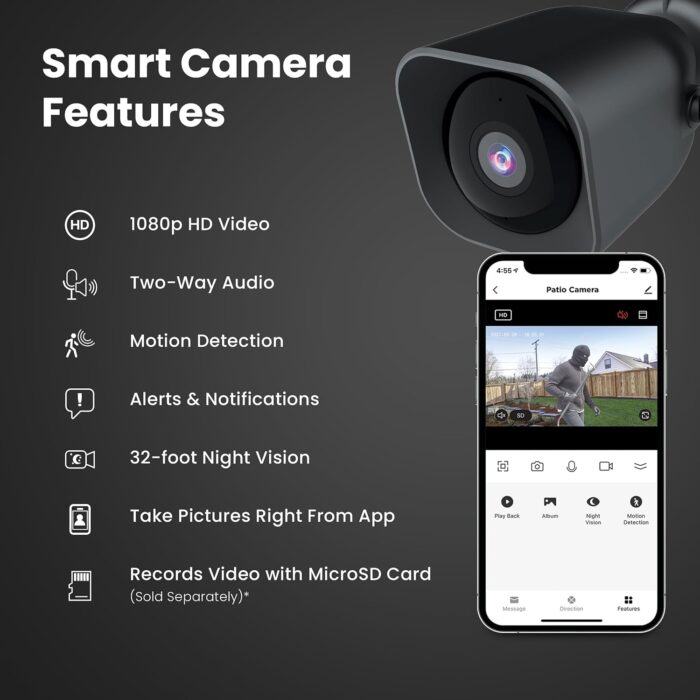 Feit Electric CAM/WM/WiFi 1080p HD Outdoor WiFi Smart Home Security Camera with Night Vision - Image 3