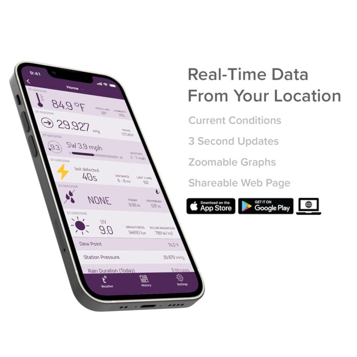 Tempest Weather System with Built-in Wind Meter, Rain Gauge, and Accurate Weather Forecasts, Wireless, App and Alexa Enabled - Image 3