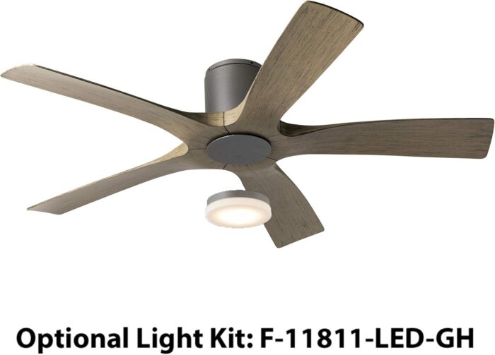 Modern Forms Aviator Smart Indoor and Outdoor 5-Blade Flush Mount Ceiling Fan 54in Graphite Weathered Gray with Remote Control (Light Kit Sold Separately) works with Alexa, and iOS or Android App - Image 4