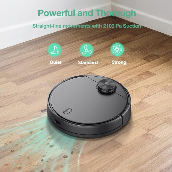 WYZE Robot Vacuum with LIDAR Mapping Technology, 2100Pa Suction, No-go Zone, Wi-Fi Connected, Self-Charging, Ideal for Pet Hair, Hard Floors and Carpets - Image 5