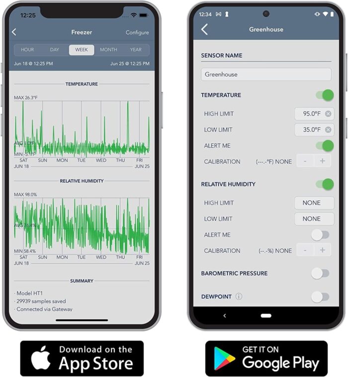 HT1 Smart Digital Temperature and Humidity Sensor for iPhone, Android, Optional G1 WiFi Gateway. Use Anywhere Indoor, Outdoor, Greenhouse, Refrigerator, Freezer Thermometer Mini Hygrometer - Image 6