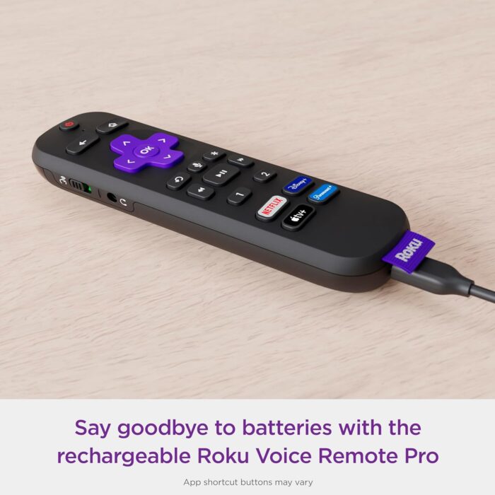 D&H Distributing 129886 Roku Voice Remote Pro with TV Controls Black - Image 5