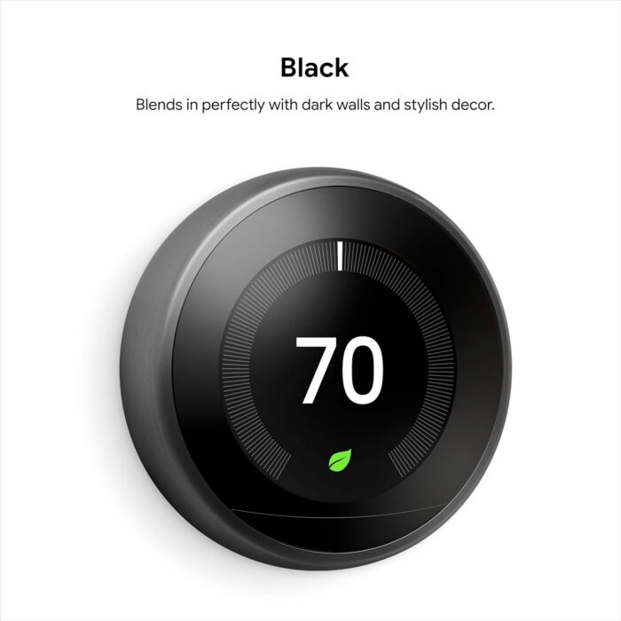Google Nest Learning Thermostat - Programmable Smart Thermostat for Home - 3rd Generation- Works with Alexa - Black - Image 2