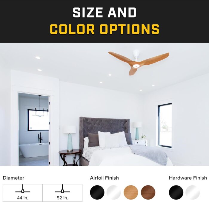 Big Ass Fans – Haiku L, Smart Ceiling Fan – Energy Efficient Cooling for Home, Bedroom, Office, Living Space, and More – 16 Lighting Settings with 7 Speed Settings – 52” - Black - Image 3