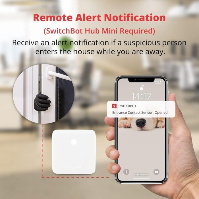 SwitchBot Door Alarm Contact Sensor - Smart Home Security Wireless Window Alarm and Door Sensor, Add SwitchBot Hub to Make it Compatible with Alexa - Image 7