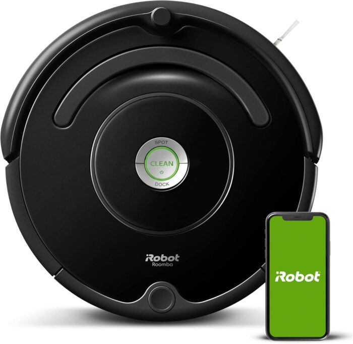 iRobot Roomba Vac Robot Vacuum (Q0120) - Easy to use, Power-Lifting Suction, Multi-Surface Cleaning, Smart Navigation Cleans in Neat Rows, Self-Charging, Alexa, 675