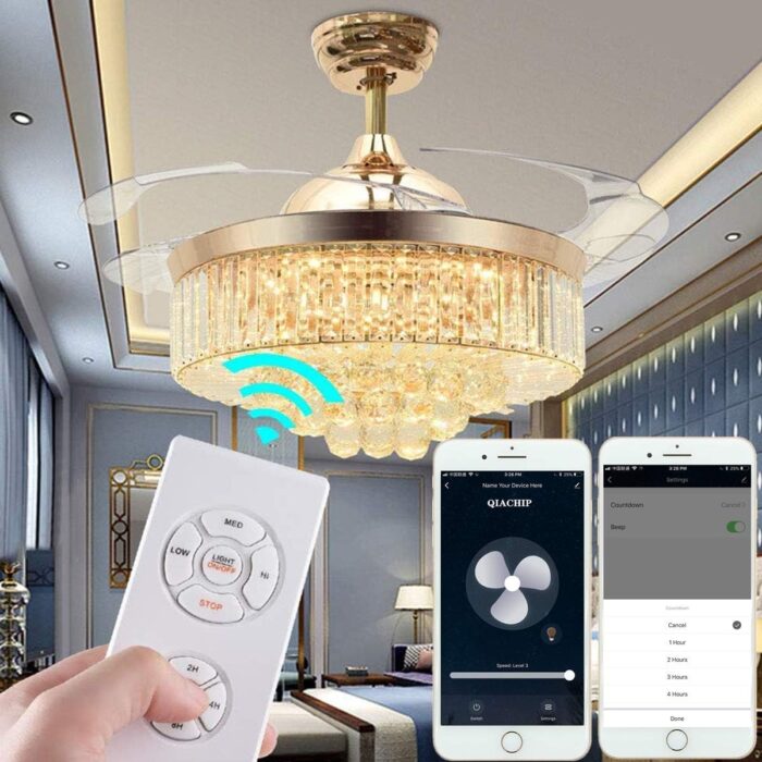 QIACHIP Upgraded WiFi Universal Ceiling Fan Light Remote Control Kit with Mute, Timing Function, Wireless APP Controllor Compatible for Alexa 2 Pack - Image 5