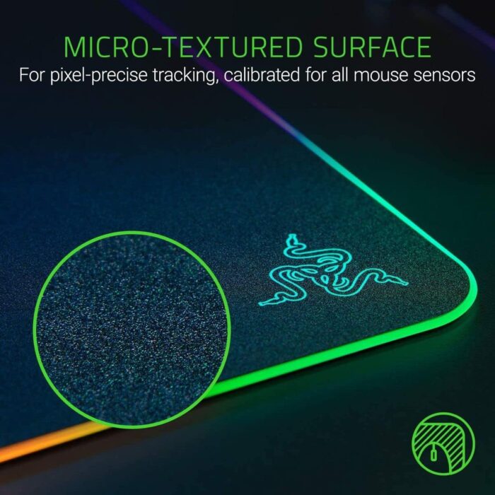 Razer Firefly Hard V2 RGB Gaming Mouse Pad: Customizable Chroma Lighting, Built-in Cable Management, Balanced Control & Speed, Non-Slip Rubber Base - Image 3