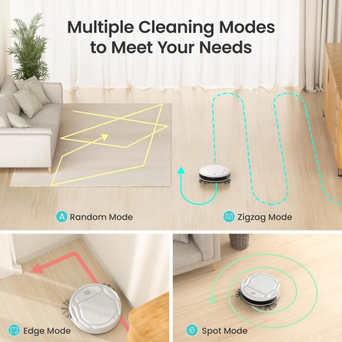 Lefant Robot Vacuum Cleaner, Strong Suction, 120 Mins Runtime, Slim, Low Noise, Automatic Self-Charging, Wi-Fi/App/Alexa Control, Ideal for Pet Hair Hard Floor and Daily Cleaning, M210 - Image 2