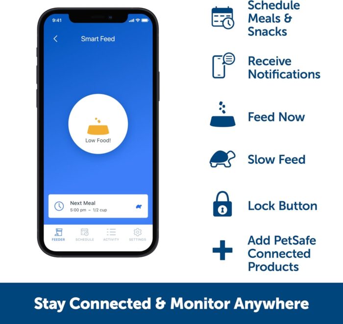 PetSafe Smart Feed Pet Feeder, Automatic Cat Feeder, Automatic Dog Feeder with App, Compatible with Alexa, Apple, Android, Backup Batteries for Power Outage, Black - Image 3